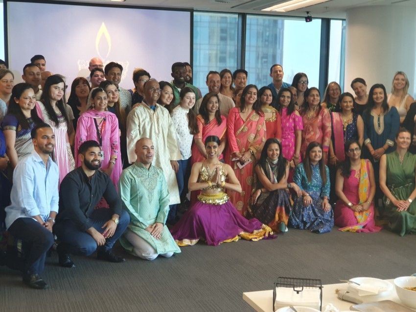 Diwali celebration in Sydney, acknowledging and celebrating the Hindu culture in our office.